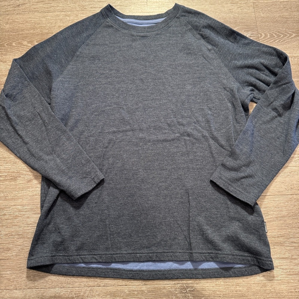 Eddie Bauer Shirt Men Large Blue Cotton Blend Raglan Long Sleeve Gorpcore Casual